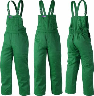 Zimske radne hlače s tregerima HARD GREEN