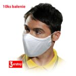 Higijenske pamučne troslojne maske SAFER WHITE, 10 komada