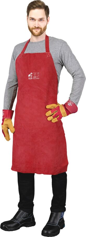 Leder-Schweißerschürze WELD RED 60 x 90 cm