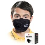 Crna KN95 maska za lice s ventilom, 5 slojeva, pakiranje od 10 komada