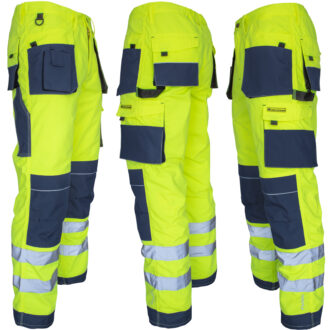 Reflektirajuće radne hlače do struka PROFI HIVIS NAVY