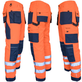 PROFI HIVIS NAVY ORANGE reflektirajuće radne hlače
