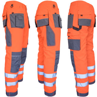 PROFI HIVIS GREY ORANGE reflektirajuće radne hlače