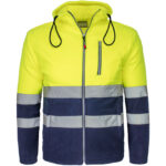 Reflektierendes Fleece-Kapuzensweatshirt HIVIS HOOD NAVY
