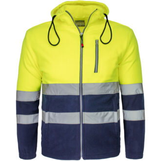 HIVIS HOOD NAVY reflektirajuća flis dukserica s kapuljačom