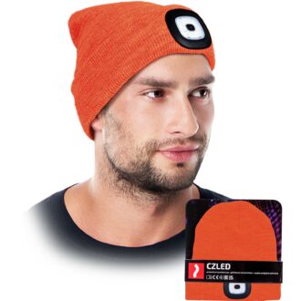 SHINE ORANGE zimska kapa s LED svjetiljkom