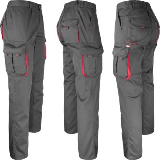 Ženske radne hlače s elastanom FRAULAND GREY RED