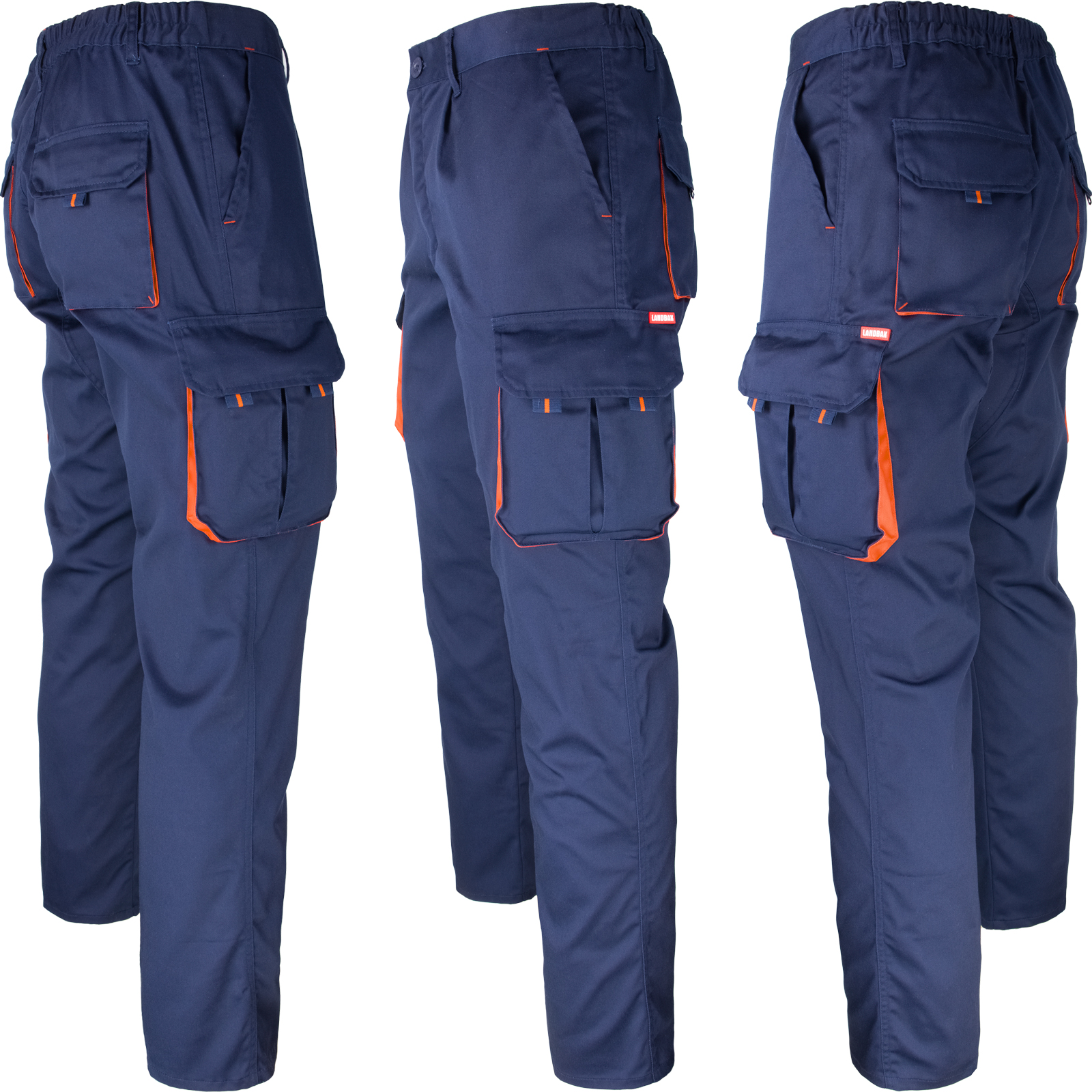 Radne hlače s elastanom MANNLAND NAVY ORANGE Radne hlače s elastanom MANNLAND NAVY ORANGE