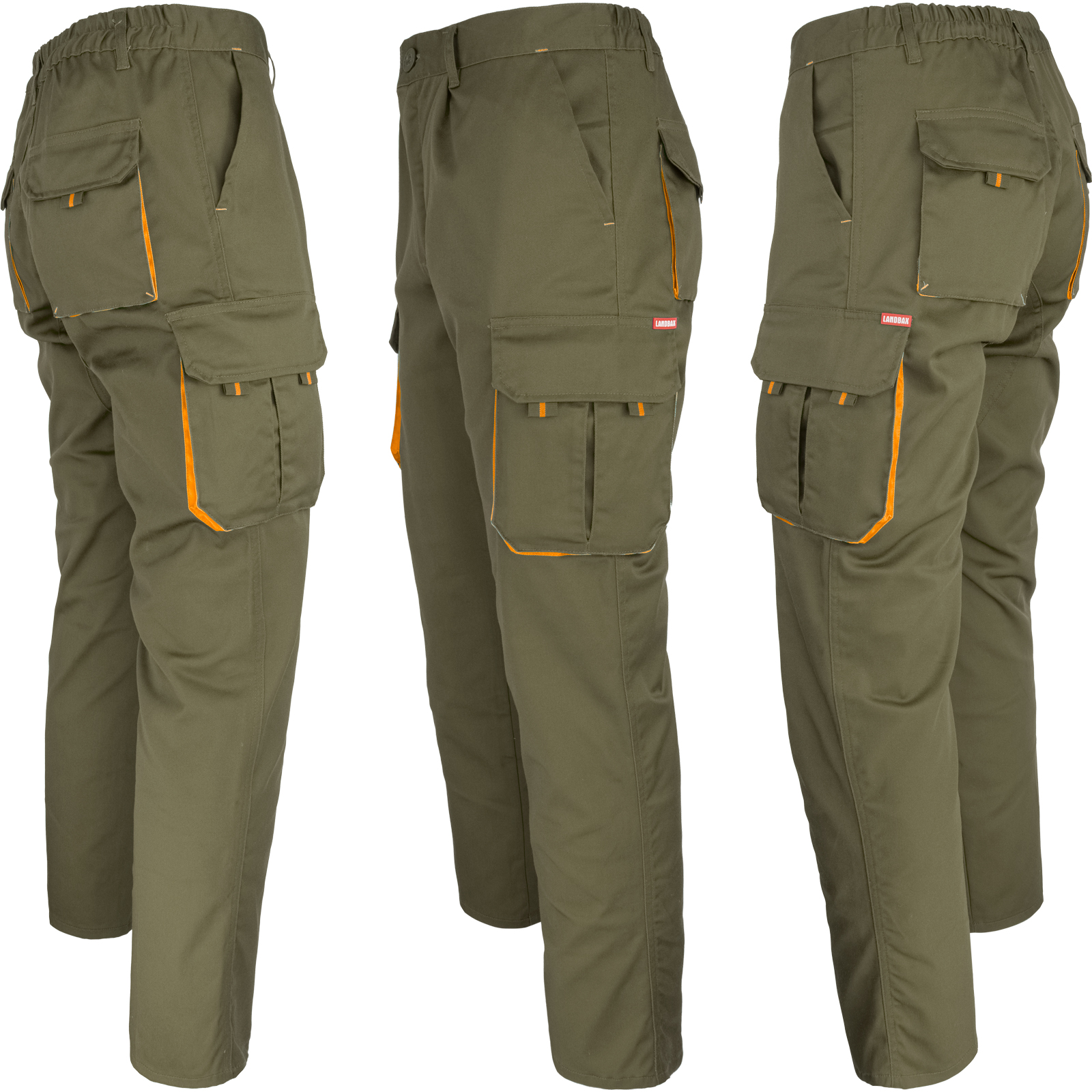 MANNLAND KHAKI ORANGE radne hlače s elastanom MANNLAND KHAKI ORANGE radne hlače s elastanom