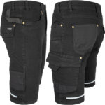 Radne traper kratke hlače rastezljive JEANS STRETCH BLACK