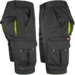Ženske radne kratke hlače s elastanom FRAULAND BLACK YELLOW