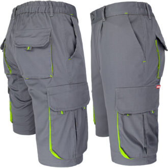 Ženske radne kratke hlače s elastanom FRAULAND GREY YELLOW