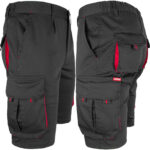 Radne kratke hlače s elastanom MANNLAND BLACK RED