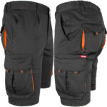 Radne kratke hlače s elastanom MANNLAND BLACK ORANGE