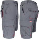 Radne kratke hlače s elastanom MANNLAND GREY RED