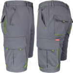 Radne kratke hlače s elastanom MANNLAND GREY YELLOW