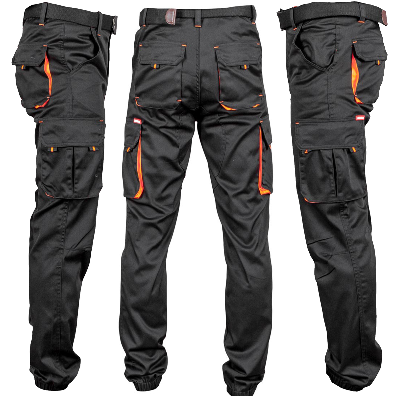 MANJOG BLACK ORANGE radne hlače s elastanom MANJOG BLACK ORANGE radne hlače s elastanom