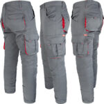 MANJOG GREY RED radne hlače s elastanom
