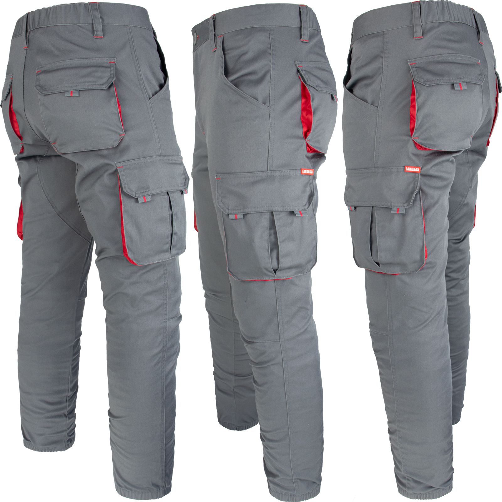 MANJOG GREY RED radne hlače s elastanom MANJOG GREY RED radne hlače s elastanom