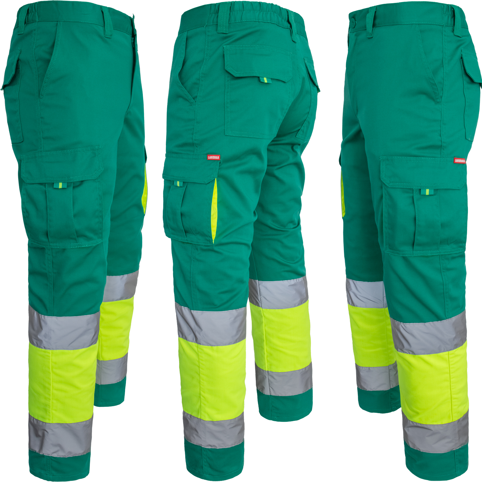 MANNLAND HIVIS GREEN reflektirajuće hlače s elastanom