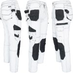 Radne rastezljive traper hlače JEANS WORK WHITE