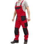 Radne hlače s tregerima PROFI COOL RED 2.0