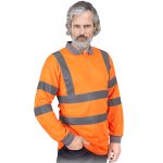 Reflektirajuća radna polo majica dugih rukava FLUO ORANGE