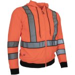 Reflektierendes Fleece-Kapuzensweatshirt mit Reißverschluss LUMINO ORANGE