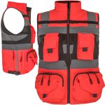 Reflektierende Weste mit Taschen TYTAN RED
