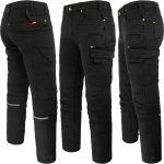 Radne traper hlače rastezljive JEANS STRETCH BLACK