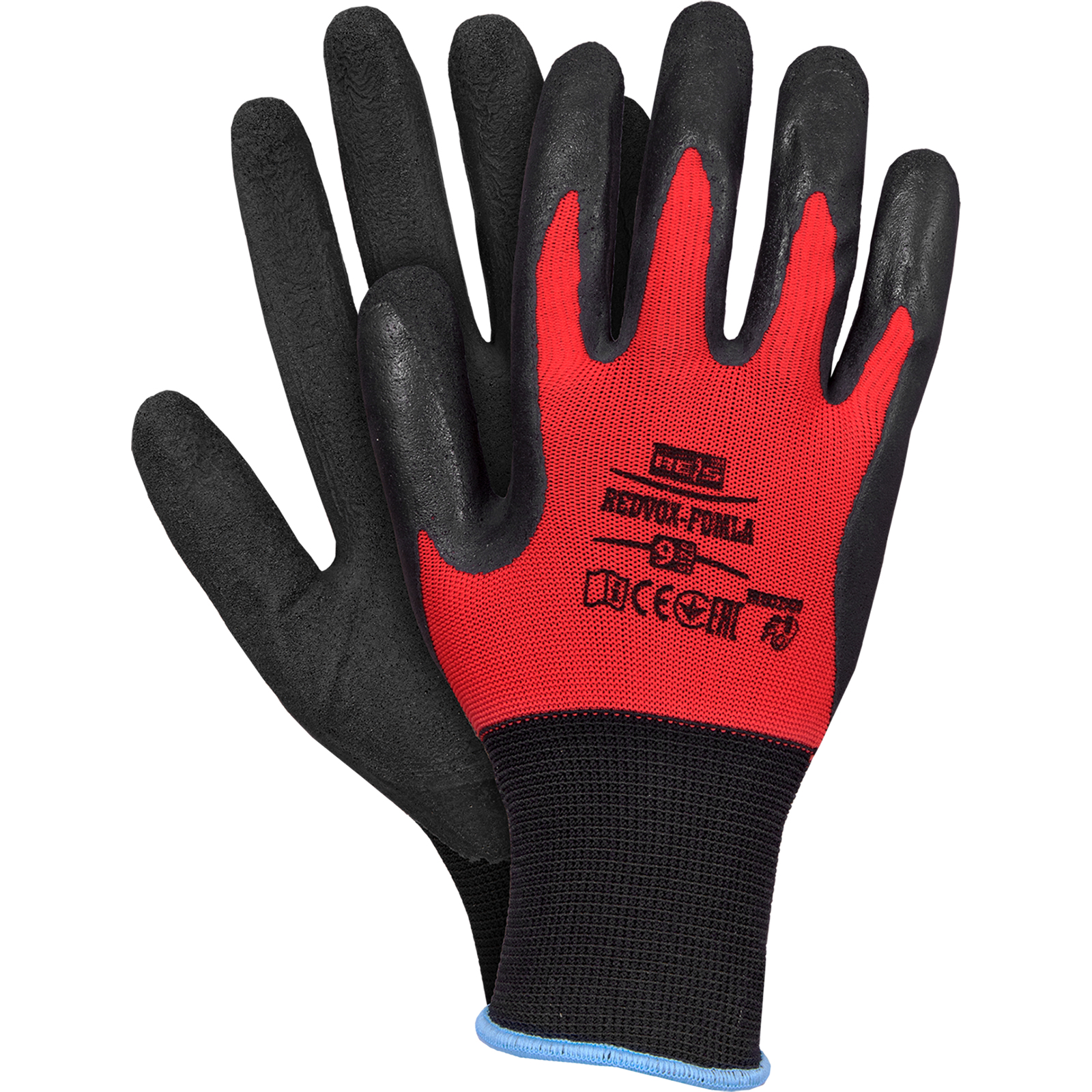 Mit Latex getränkte Arbeitshandschuhe RICK FOAM RED Mit Latex getränkte Arbeitshandschuhe RICK FOAM RED