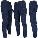 JEANS TECH BLUE rastezljive radne hlače od denima